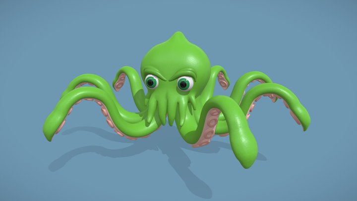 Gerald the Green Octopus 3D Model
