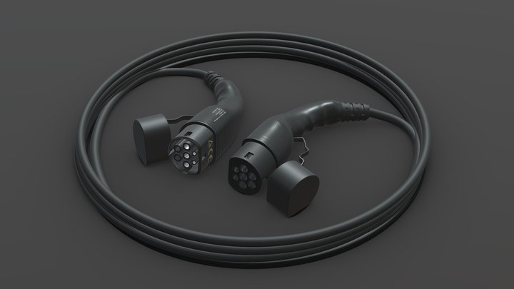 Electric Vehicle Cable 3D Model