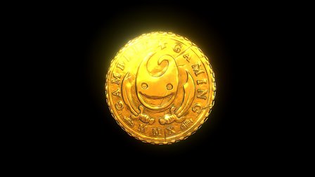 golden pirate coin dabloon 3D Model
