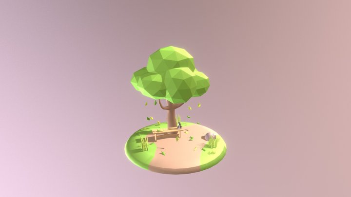 Tree & Cat 3D Model