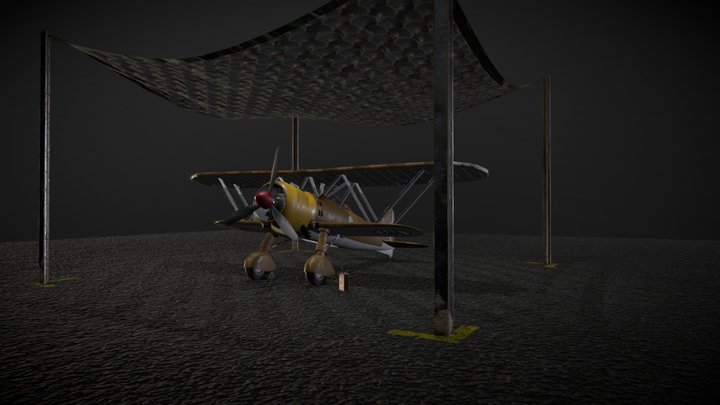 Cr. 42 Falco biplane 3D Model