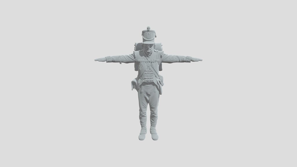 Mud-Streaked Redcoat in a T Pose