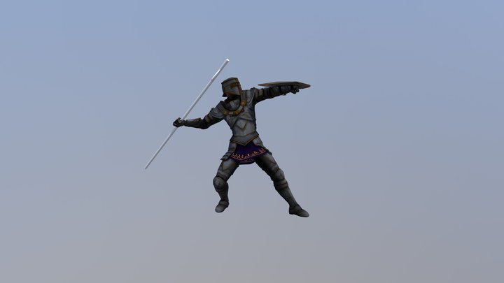 Knight  - Spear Throw 3D Model