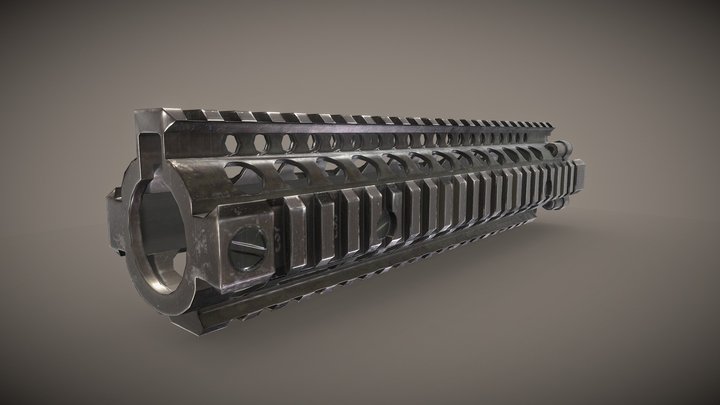 MK18 7.5 Inch Daniel Defense Metal Handguard Tan 3D Model