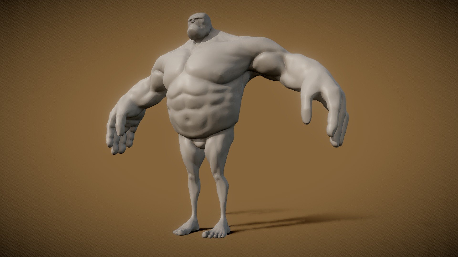 Stylized Muscular Character Base Mesh - Buy Royalty Free 3D model by ...
