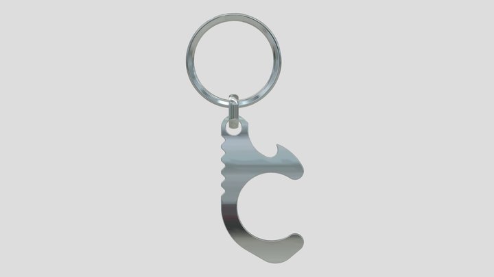 Coin Holder with Antimicrobial Door Opener 3D Model