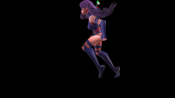 Psylocke Run Cycle 3D Model