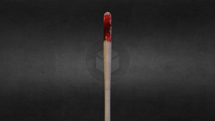 Bloody wooden bat 3D Model