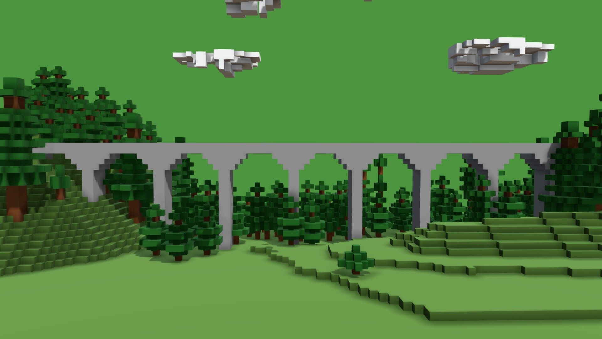 Voxel Viaduct in Telgárt summer