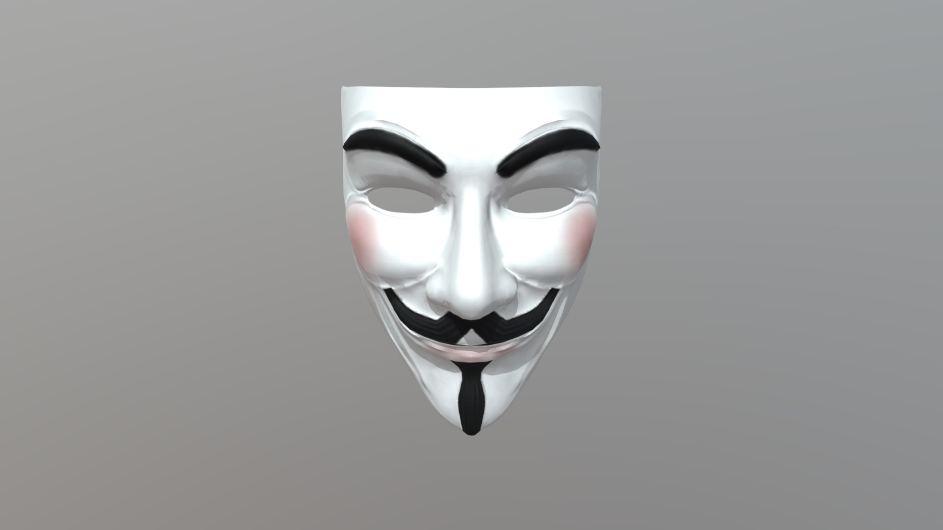 3D model Vendetta Lowpoly - This is a 3D model of the Vendetta Lowpoly. The 3D model is about a white and black mask.
