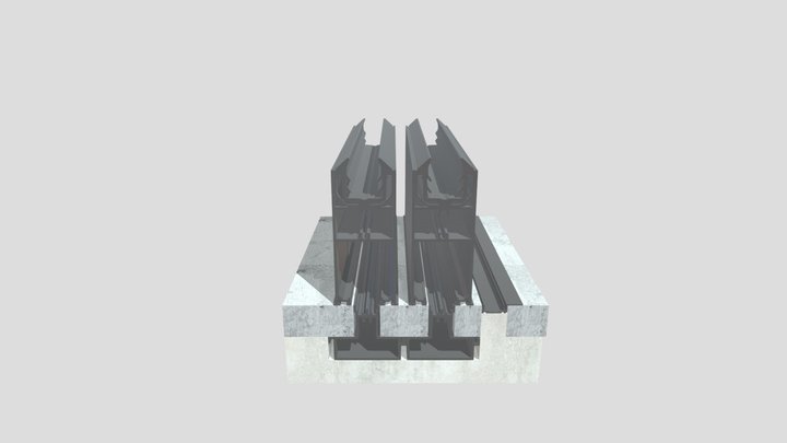 MODELO AW 120 RIEL EMBUTIDO TIPO 4 3D Model