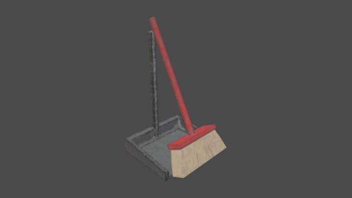 broom dustpan 掃把畚箕 3D Model