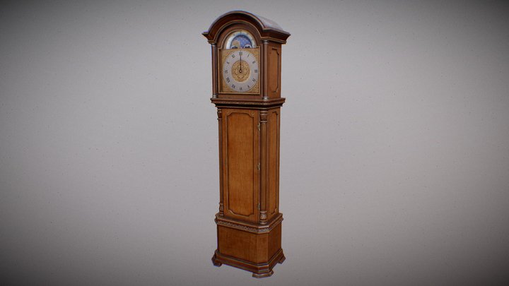 Vintage Grandfather Clock 3D Model