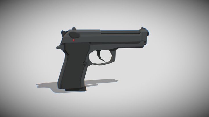 Low Poly Beretta M9 3D Model