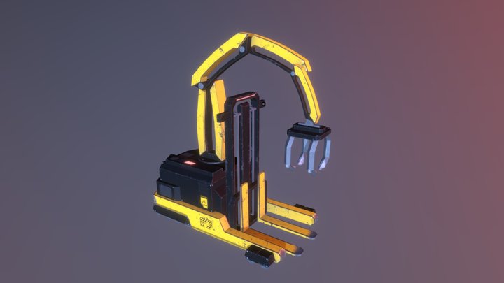 Cyberpunk Forklift 3D Model