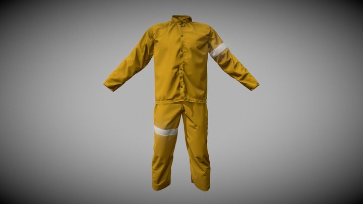 PRISON ROBE PANTS AND SHIRT 3D Model