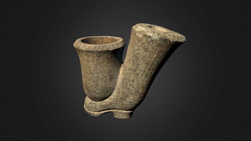 Cherokee Carved Stone Pipe (2177a3-2)