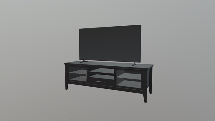 Modern Living Room TV Set 3D Model