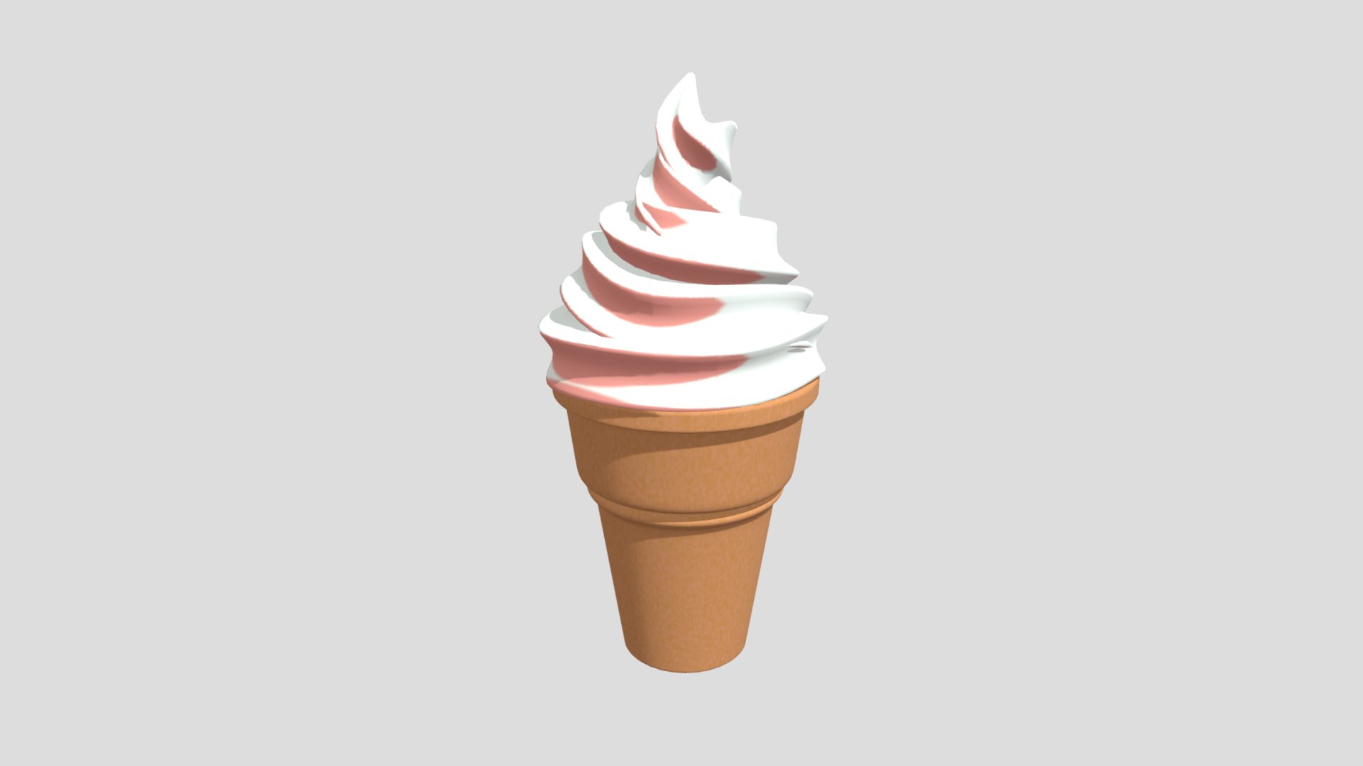 3D model Simple Ice Cream Cone - This is a 3D model of the Simple Ice Cream Cone. The 3D model is about a cone with a white substance.