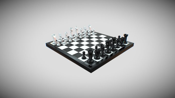 Realistic Chess Set 3D Model 3D Model