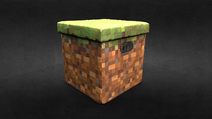 Minecraft Grass Block 3D Scan Cube 3D Model