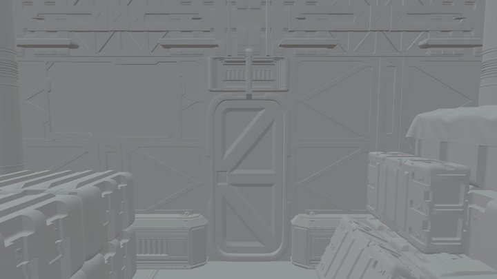 "Abandoned Skies" (2023) Spaceship Cargo Room 3D Model