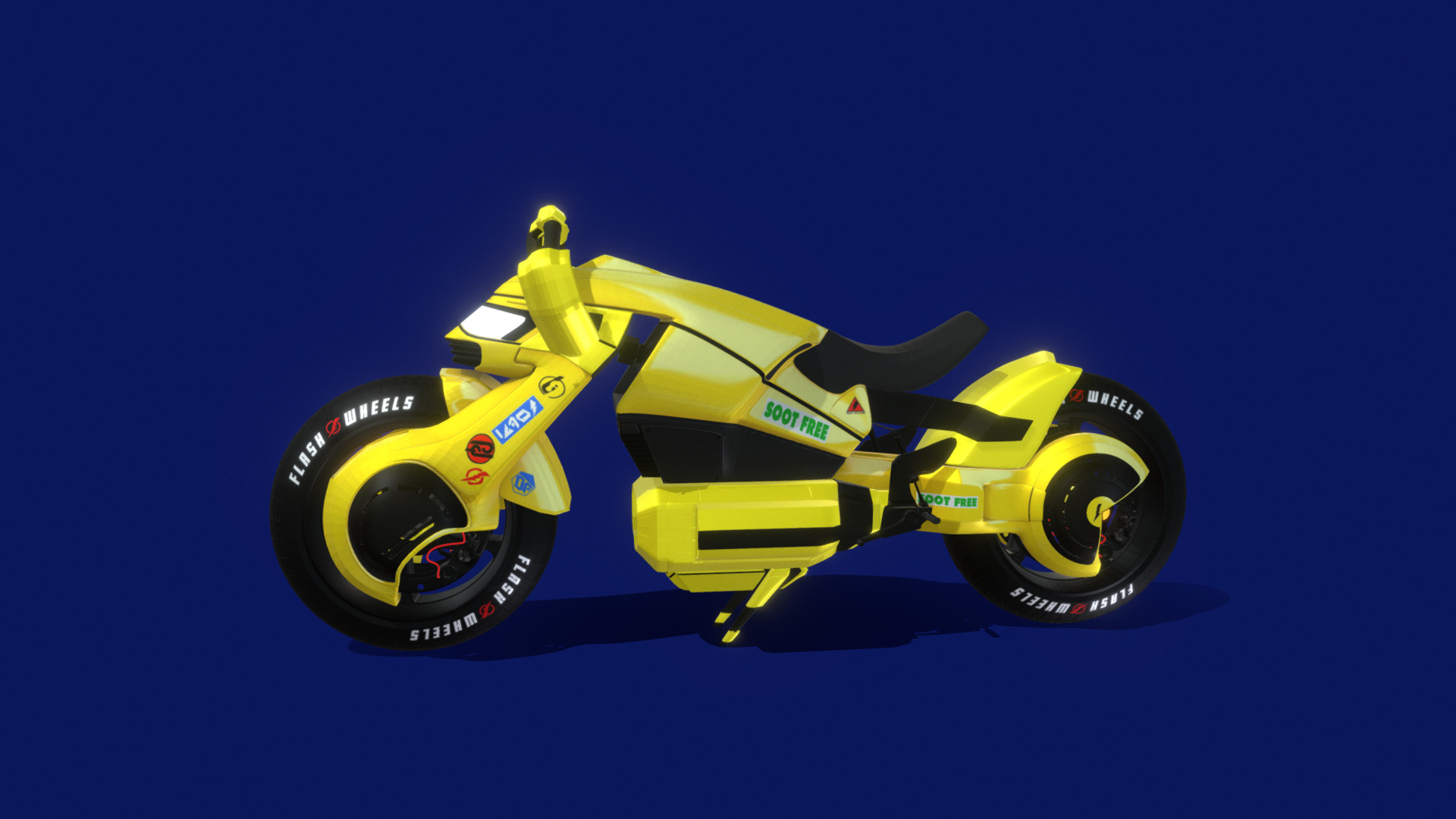 3D model FLASH BIKE Hybrid - This is a 3D model of the FLASH BIKE Hybrid. The 3D model is about a yellow and black race car.