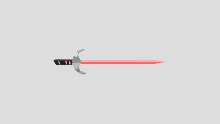 Red Burning Sword 3D Model