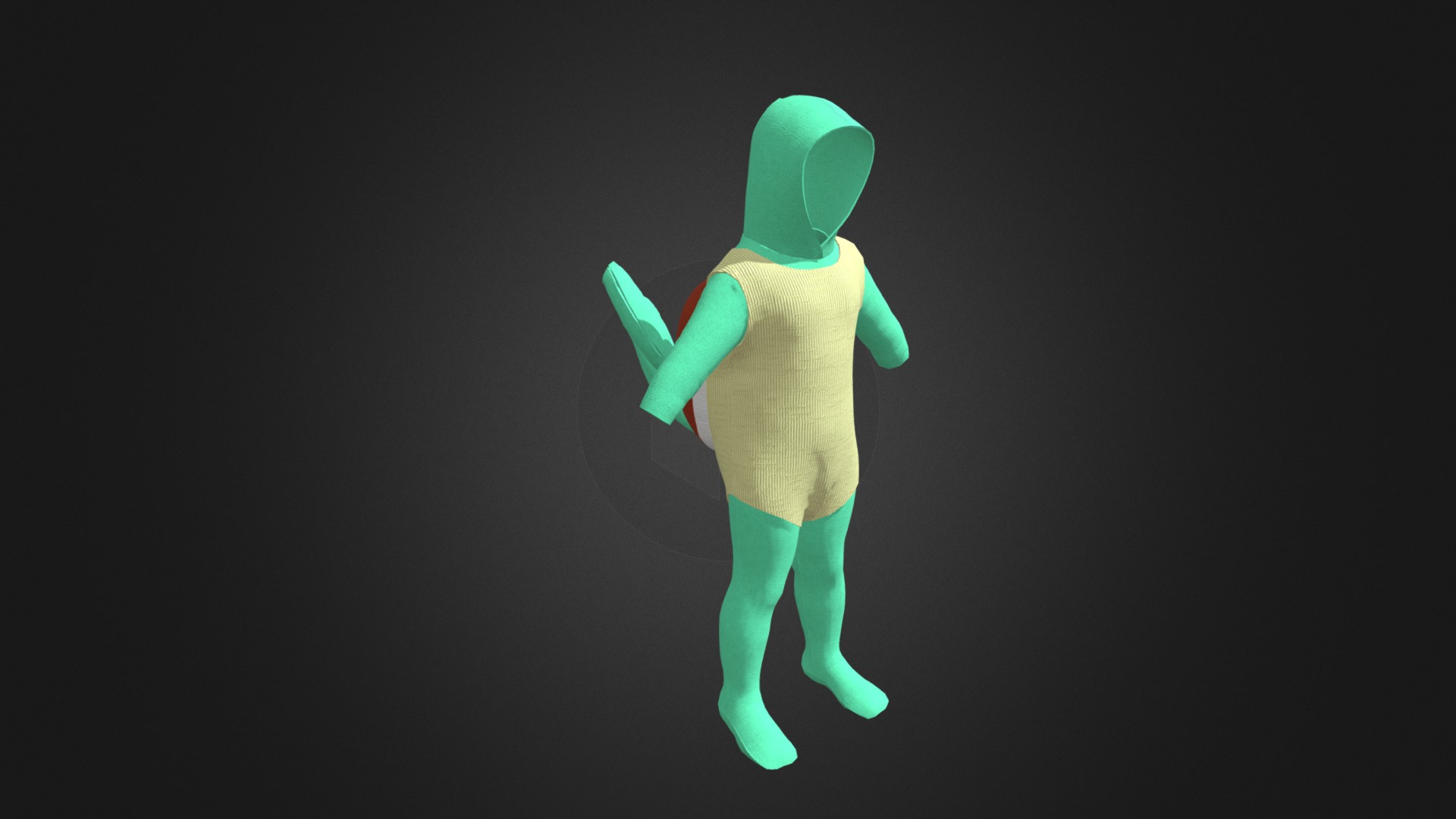 3D model Turtle Shell (green) - This is a 3D model of the Turtle Shell (green). The 3D model is about a green toy figure.