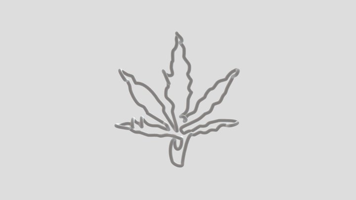 3D Model - Pot leaf neon sign 3D Model