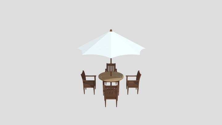 meja kursi payung taman – Gratis 3D-model STL