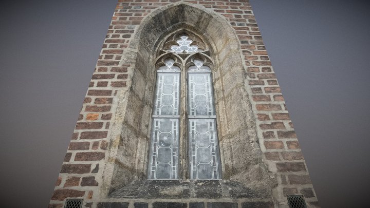 Gothic Window in Brick Wall (2) Chrismas Gift 3D Model