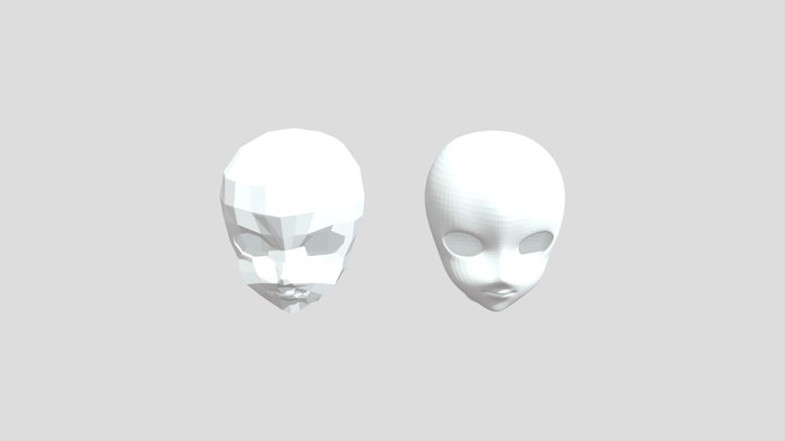 Base Head Anime Style 3D Model