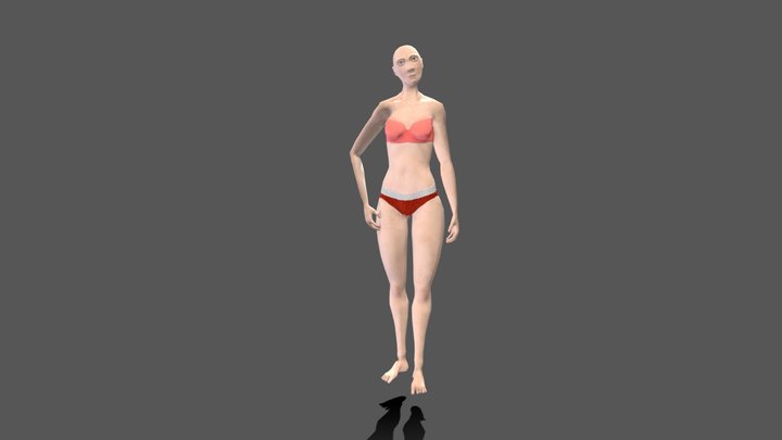 Female Game Character 3D Model