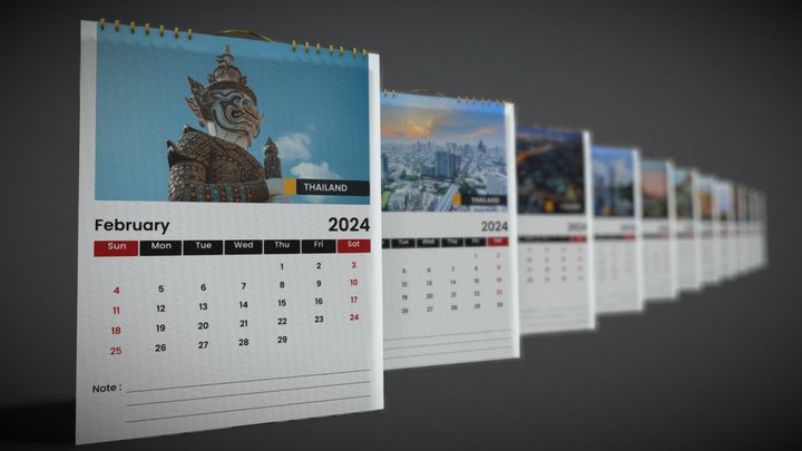 00-KP1- Calendar 2024 Collection 1 3D Model