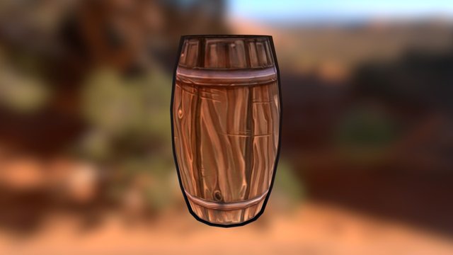 Handpainted barrel 3D Model