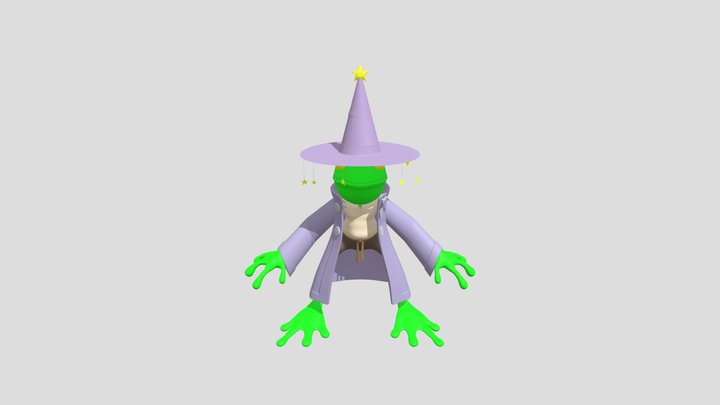 Frog Wizard  Res 3D Model