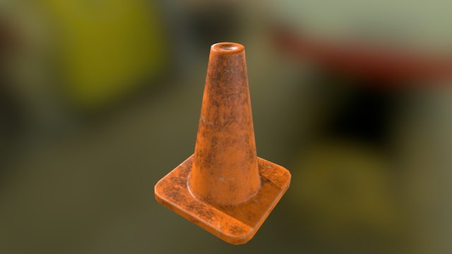 Traffic Cone Dirty 3D Model