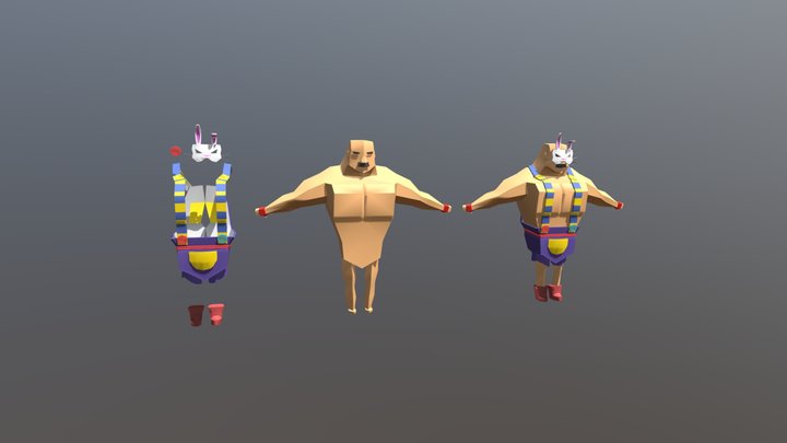 Bunny Wrestler 3D Model