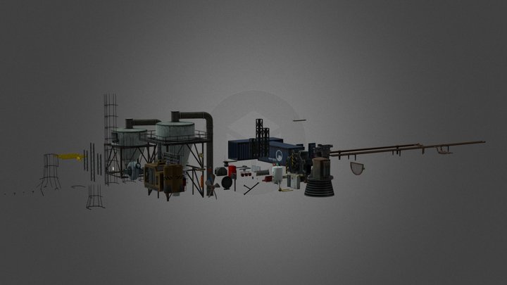 Black Mesa Industrial Props 3D Model