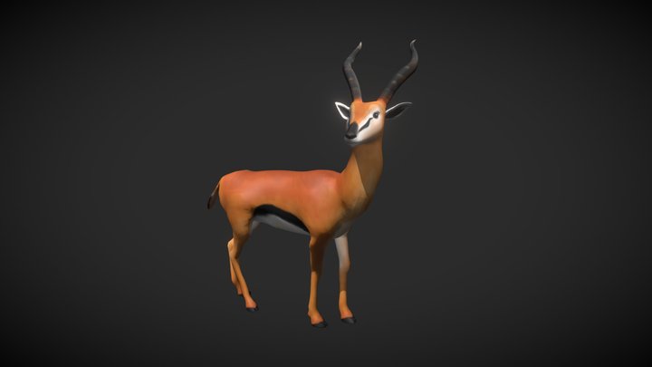 Paula the Antelope 3D Model