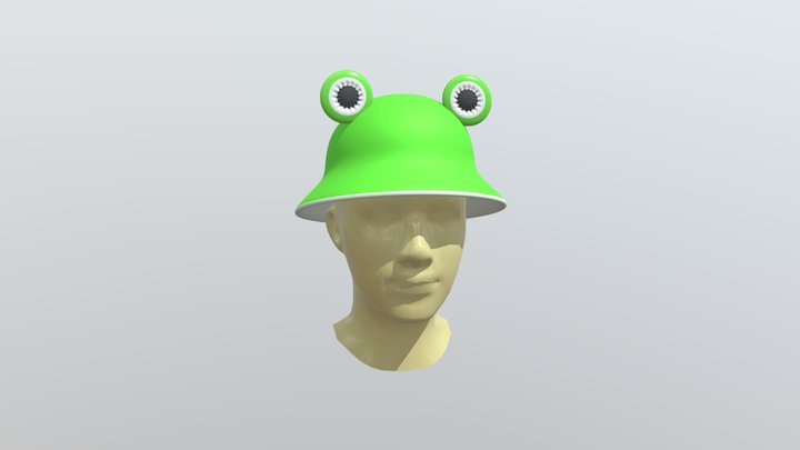 Green Frog Bucket Hat 3D Model