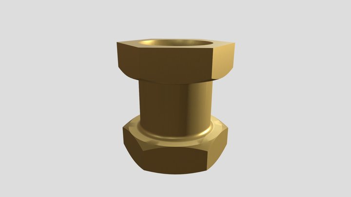Brass Hex FBX 3D Model