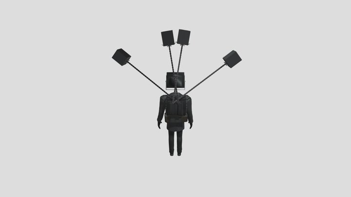 Large Tv Man With Speakers 3D Model