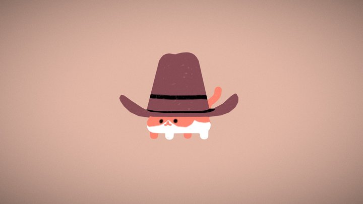 Cowboy Cat 3D Model