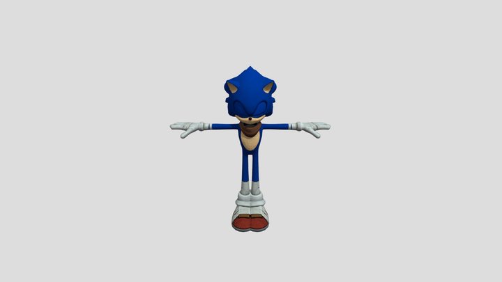 Sonic The Hedgehog rigged (sonic boom) 3D Model