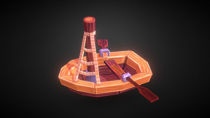 Cute little boat 3D Model