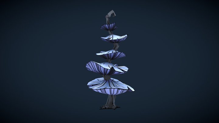 Blue Mushtree 3D Model