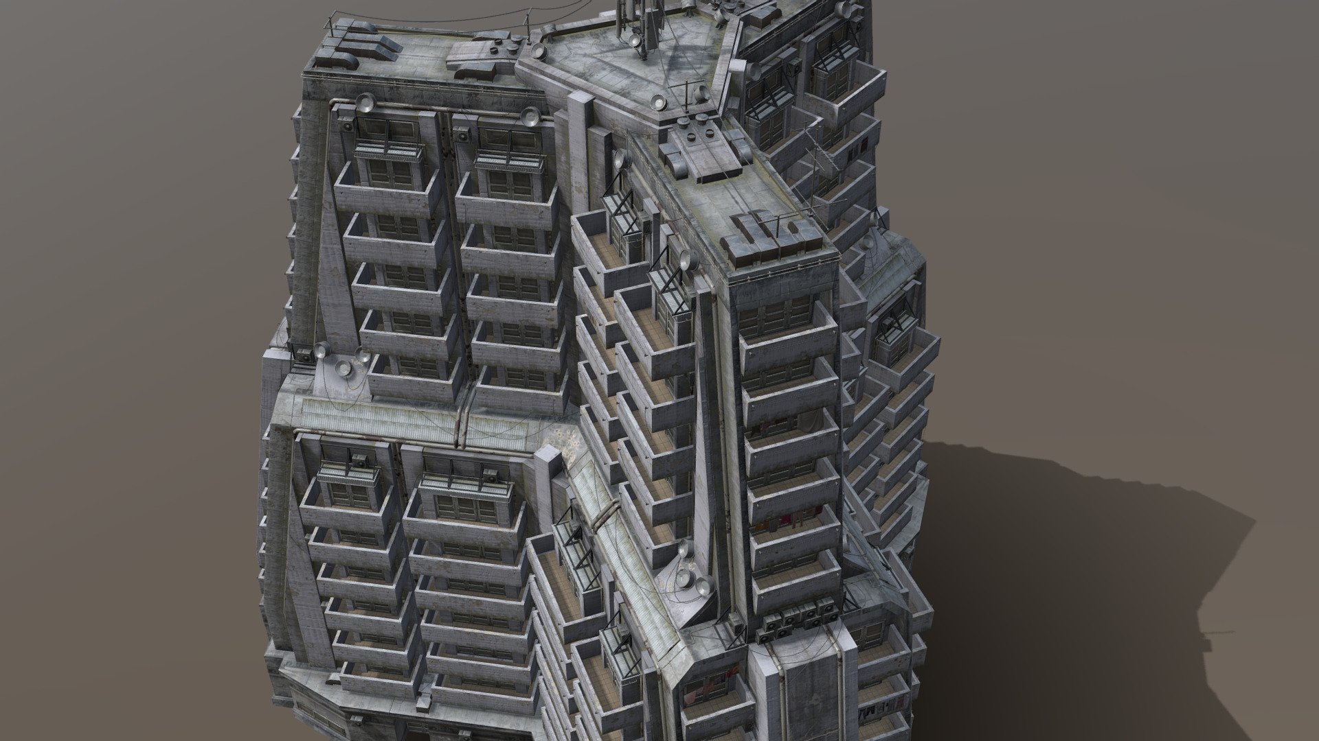 Building Brutalist TriCorner Download Free 3D Model By Nicolai 
