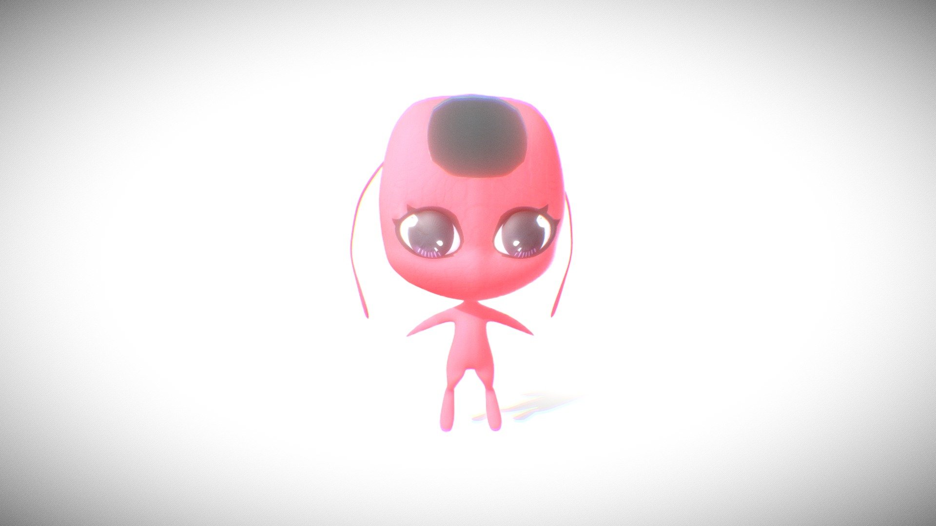 3D model Tikki - Kwami from miraculous ladybug A rigged 3d for